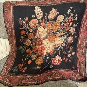 Ralph Lauren Vintage 90s Rose Scarf - 100% Silk